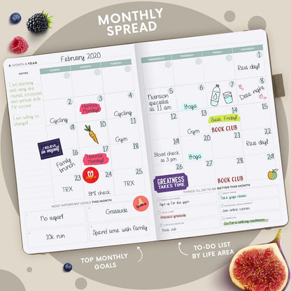 Clever Fox Wellness Planner & Food Journal for Weight Loss, A5 Orange | 5.8"x8.3" nutrition & exercise tracker for women tracking meals, diet & symptom diary, calorie counter notebook, stickers