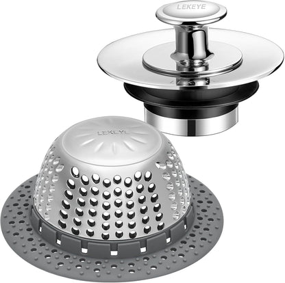 LEKEYE Drain Hair Catcher/Bathtub Drain Cover/Drain Protector for Pop-Up & Regular Drains(Patented Product)