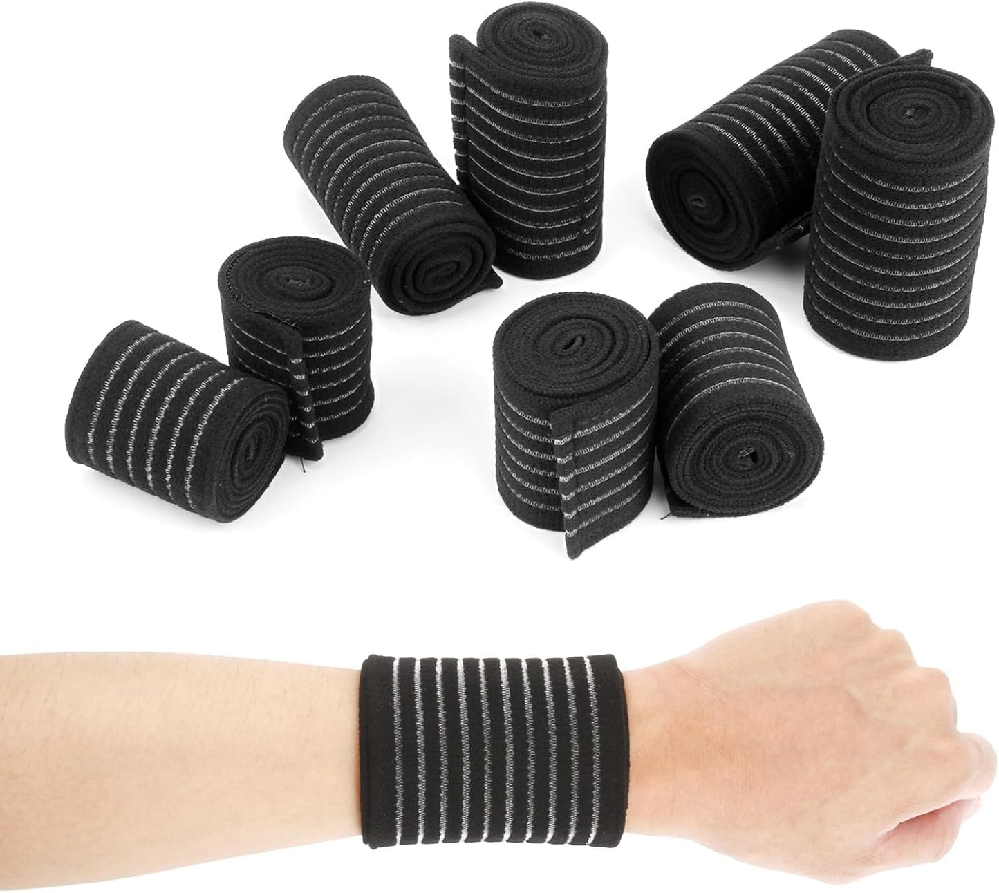 8Pcs Ice Pack Straps, 4 Sizes Elastic Hot Cold Therapy Strap | Adjustable Ice Pack Holder,Ice Belt Extender for Arm,Wrist,Elbow,Ankle Shoulder,Waist,Hip,Thigh,Calf, Hook and Loop Closure