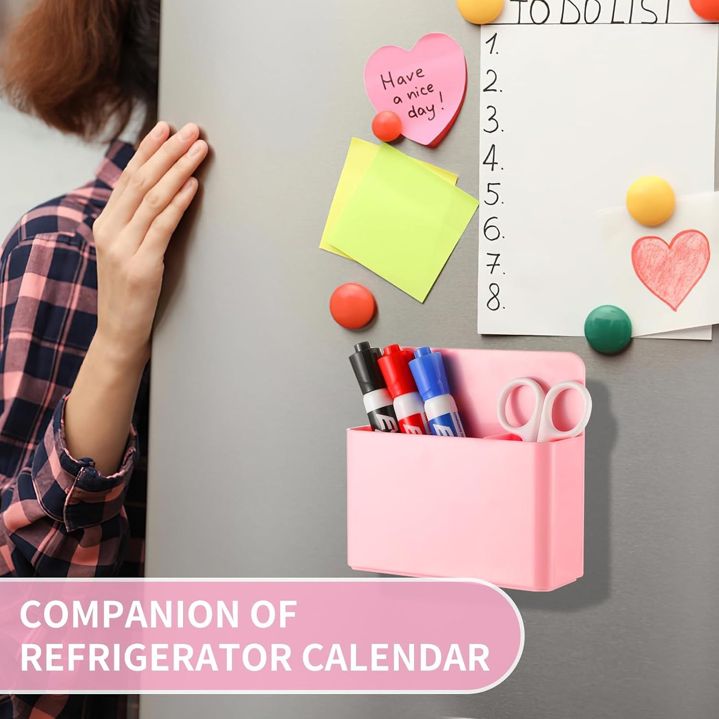 Camelmother 2Pcs Magnetic Dry Erase Marker Holder For Whiteboard Fridge | 2Slots Locker Accessories Teacher Classroom Must Haves Fridge magnets