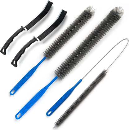 Dryer Vent Brush and Refrigerator Coil Cleaning Brush - Professional Appliance Cleaning Brush Set Dryer Vent Brush Kit with Long Handle for Lint Trap, Condenser, Radiator,grout brush for Deep Cleaning