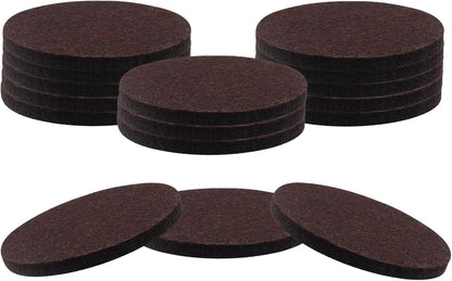 48 Pcs 1-1/2"/38mm Felt Furniture Pads Brown Round | Self Adhesive, 5mm Thick, Anti Scratch Floor Protectors, For Furniture Feet Chair Legs