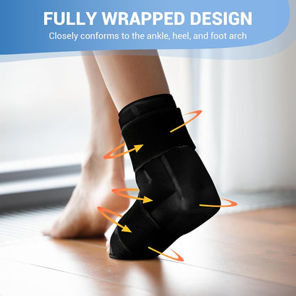 Comfytemp Ankle Foot Ice Pack Wrap for Plantar Fasciitis Relief, FSA Eligible HSA, Ankles Brace for Sprain Pain, Heel Spur, Swelling, Achilles Tendonitis, Hot Cold Gel Ice Pack for Injuries Reusable
