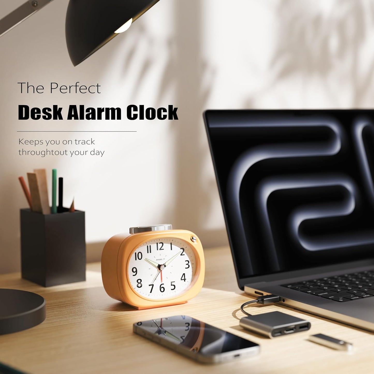 AYRELY® 4.5" Loud Analog Alarm Clock for Heavy Sleepers, 100 dB Alarm Sound | Mechanical Bell, Silent Quartz Desk Clock and Table Clock with 10-Second Night Light, Luminous Hands for Bedroom and Bedside