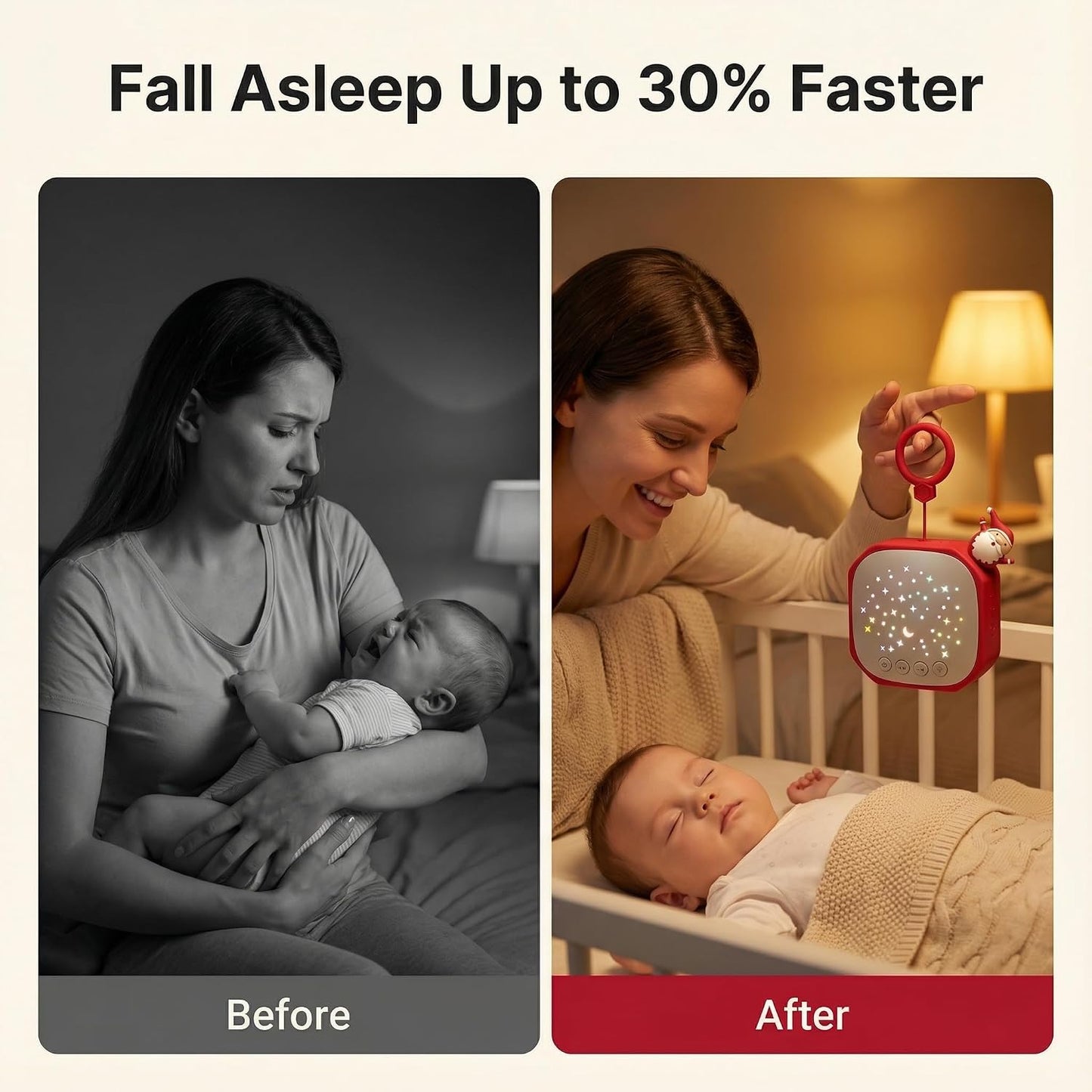 White Noise Sound Machine Baby with Star Projector | Portable Sleep Aid Lullaby Music for Baby Sleeping | Soothing Sound Machine for Nursery, Car Travel, Bedroom Crib, Kids Gifts (Puppy)