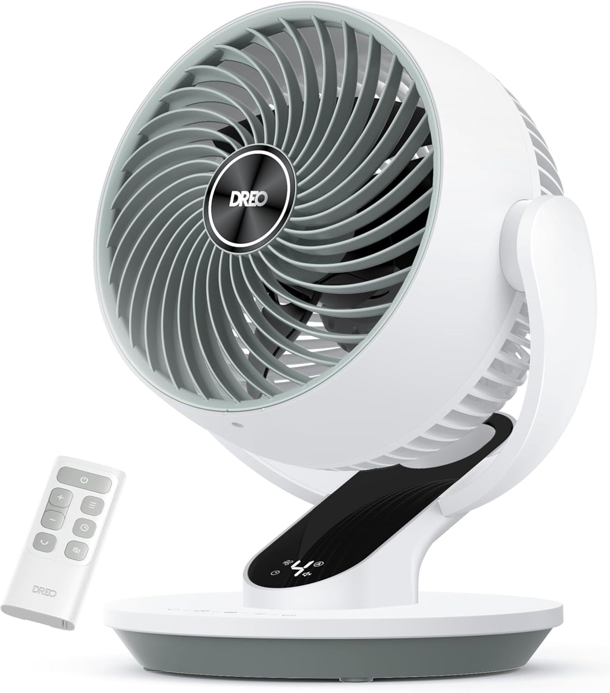 DREO Fan for Bedroom, 13-Inch Oscillating Table Air Circulator Fan for Whole Room, 120° Tilt Adjustment, 25dB Ultra-Quiet, 75ft Powerful Airflow, 4 Speeds Desk Fans with Remote for Home, Office