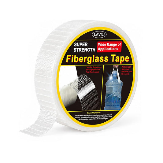 Strapping Tape, Filament Fiberglass Reinforced Packing Tape | Heavy Duty Transparent Self-Adhesive Reinforced Mesh for Widely Applicable (2cm x 65.5Ft)