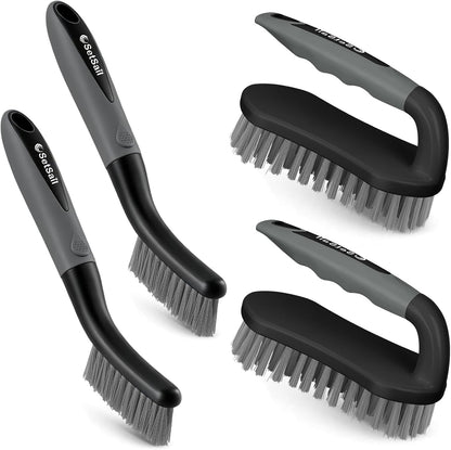 SetSail Scrub Brush, Heavy-Duty Scrub Brushes for Cleaning with Stiff Bristles Cleaning Brush for Shower, Bathroom, Carpet, Kitchen and Bathtub Scrubber - 2 Pack | Durable Bristles Ergonomic Non-Slip Tpr Grip. U-Style Hanging Loop for Storage. Use for