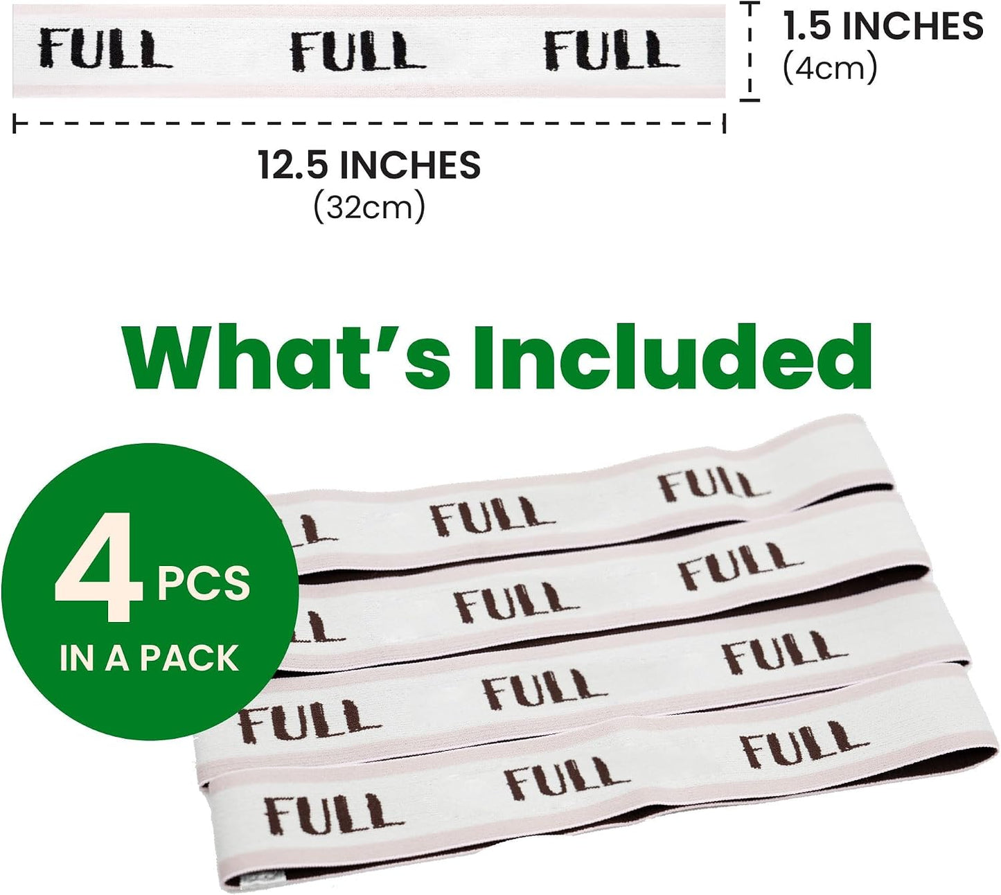 ECOHomes Bed Sheet Organizer Label Bands (King 4PCs Pack, Cream) | Storage Size Label Bands, Bed Sheets Set Organizers, Linen Closet Organization, Elastic Bedding Band, for Organizing Bedsheet