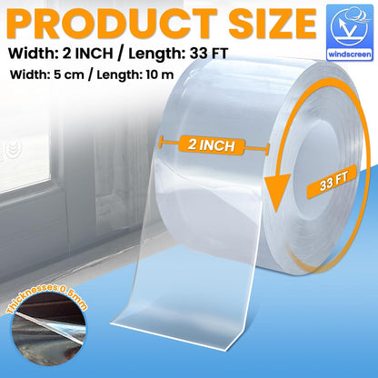 White Window Weather Sealing Tape, AC Air Conditioner Sealing Tape | Window Draft Isolation, No Residue, Self Adhesive for Keep Out Cold Air Dust Rain, Waterproof