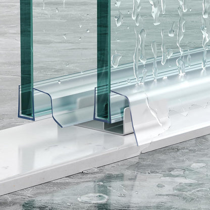 Sliding Shower Door Bottom Seal,2 PCS 3/8" x 36" | Sliding Shower Door Sweep for 3/8Inch Glass, Frameless Glass Door Seal Strip Stop Shower Leaks and Create a Water Barrier
