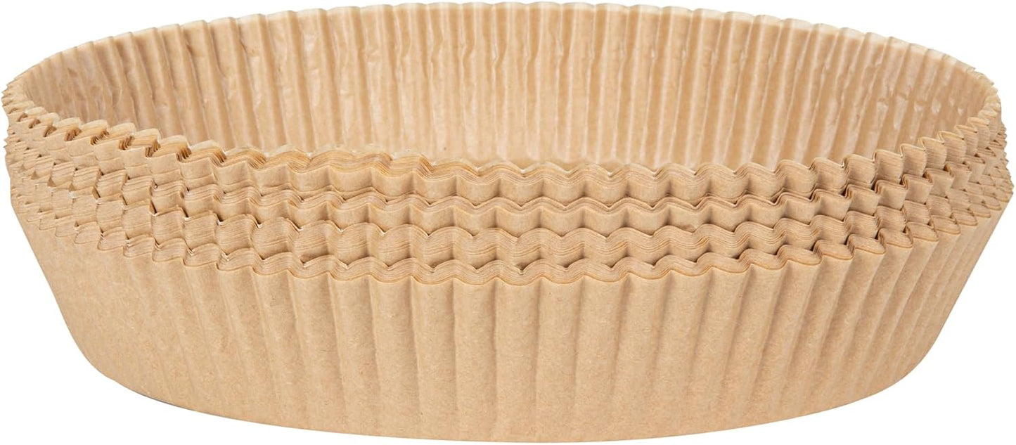 Restaurantware-Pastry Tek 8.1 x 5.5 x 1.8 Inch Air Fryer Liners, 100 Rectangle Air Fryer Baskets - No-Stick Silicone Coating, Unbleached, Food-Grade Paper Liners, For Steamer, Microwave, Oven