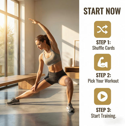 Bodyweight & Dumbbell Workout Cards - 100 Large 5"x3.5" Exercise Cards with 24 Strength Moves, Home & Gym Fitness Cards for Men & Women, Beginner Fitness Guide