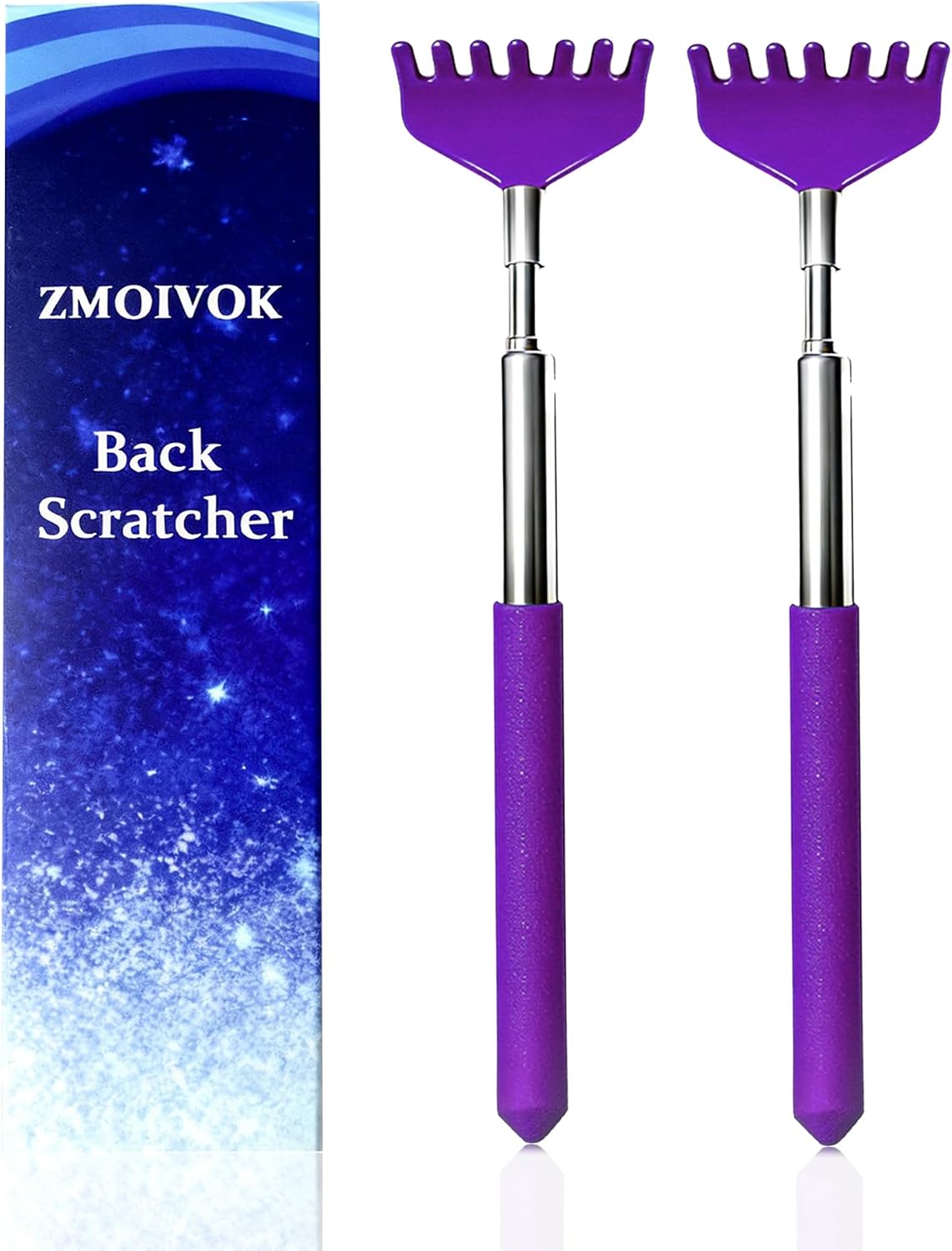 2 Pack Back scratchers Set,Stainless Steel Back Scratcher Extendable