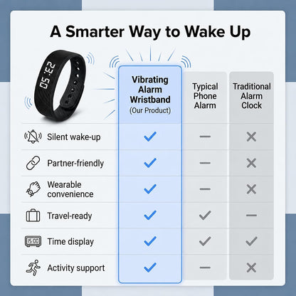 Vibrating Alarm Wristband Clock for Heavy Sleepers Wake Band Wrist Watch Silent Vibration Bracelet Loud Adults Strike Deaf People Despertar with that Won't Partner Extremely Deep