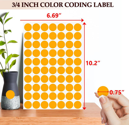 PARLAIM 1050 PCS Color Coding Labels Circle Dot Stickers,10 Color Style Colorful Coding Label Sticker for Office,Student Classroom