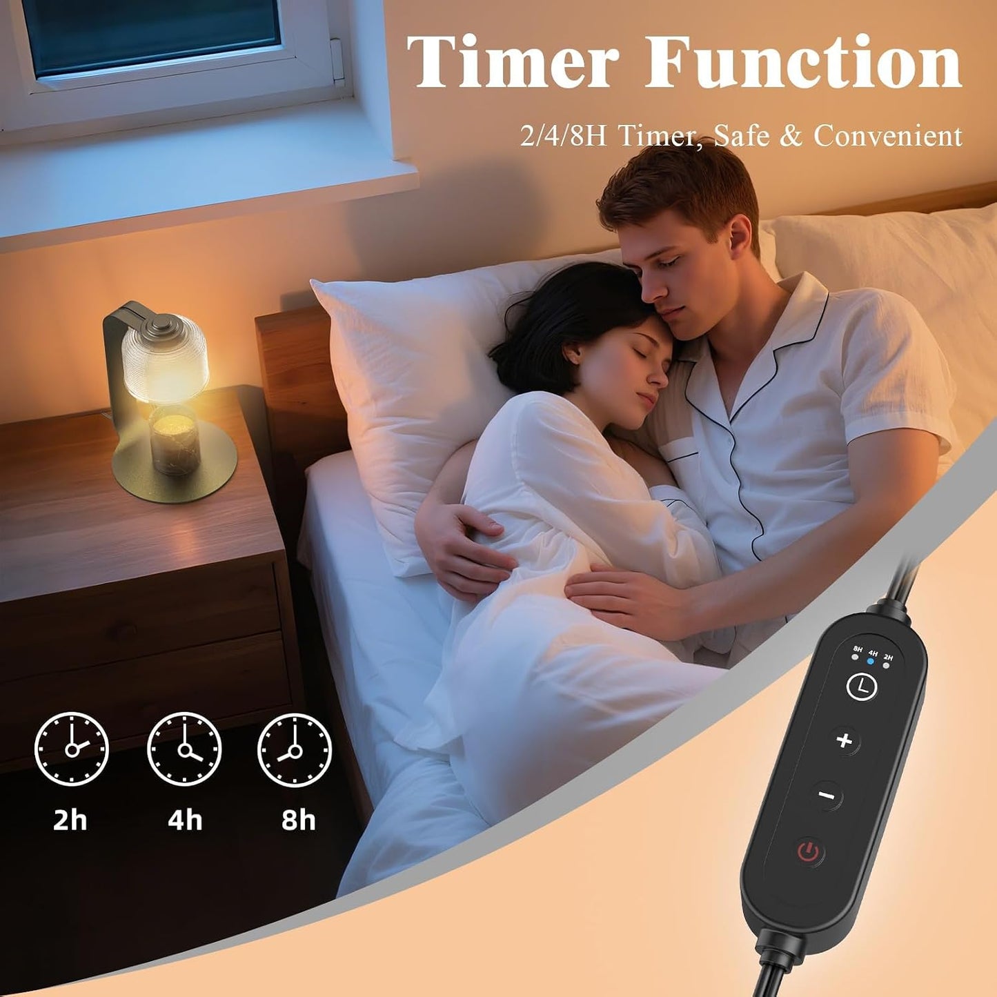 Modern Minimalist Wax Warmer for Jar Candles, Timer & Dimmer | Modern minimalist style. Timer & dimmer safe melt. 2 bulbs & heat-proof base. Perfect for living room, bedroom, or office.