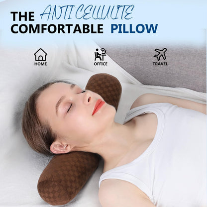 Neck Roll Pillow, Cervical Neck Pillow Bolster Pillow for Sleeping | Cotton neck roll, machine-washable cover, supports neck, legs, back & sleeping, slim bolster for bed & yoga