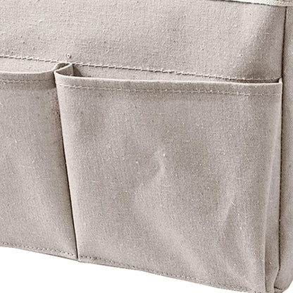 Bedside Caddy Hanging Bed Organizer Storage Bag Pocket for Dorm Rooms Bed Rails Nightstand Hanging Bag Cotton Linen Bedside Storage Pocket Organizer Basket for Bunk Bed Dorm Rooms(Grey)