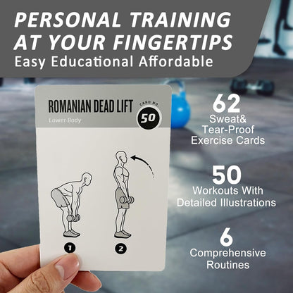Half Balance Ball Workout Cards, 62 Exercises Cards Deck Large Size 5" x 3.5" Fitness Cards for Women & Men, Beginner Fitness Guide to Training Exercises at Home or Gym