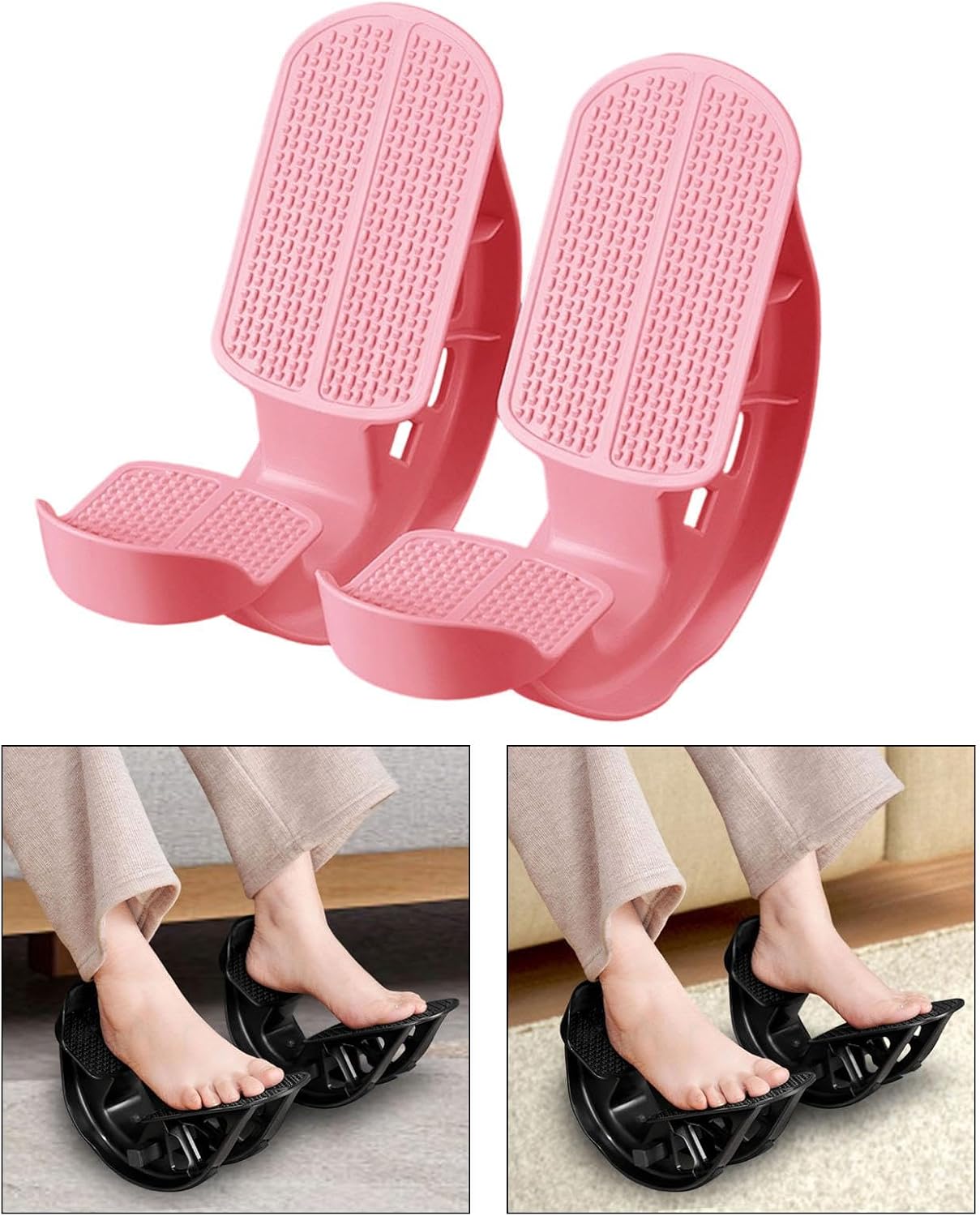 2 Pieces Foot Stretcher Rocker Calf Exercise Stand Ankle Tilting Tendon Board Plantar Massage Fitness Pedal Ergonomic PP Material Suitable for Yoga Ho, red