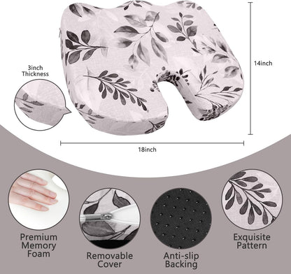 Tailbone Pain Relief Cushion, Memory Foam Seat Cushion for Coccyx Sciatica Pain Pressure Relief Office Desk Chair