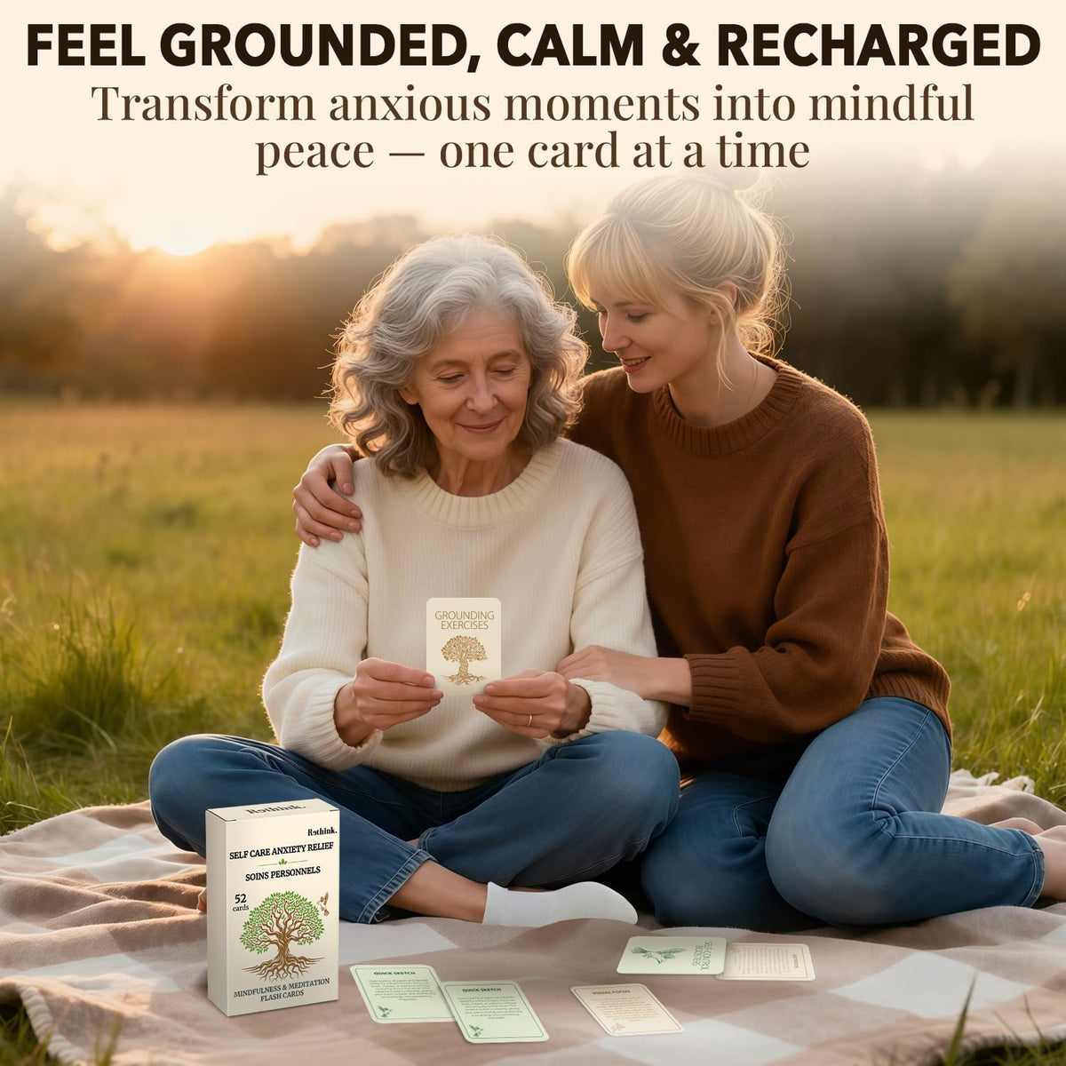 Meditation Cards for Anxiety Relief - Daily Affirmation Cards for Women