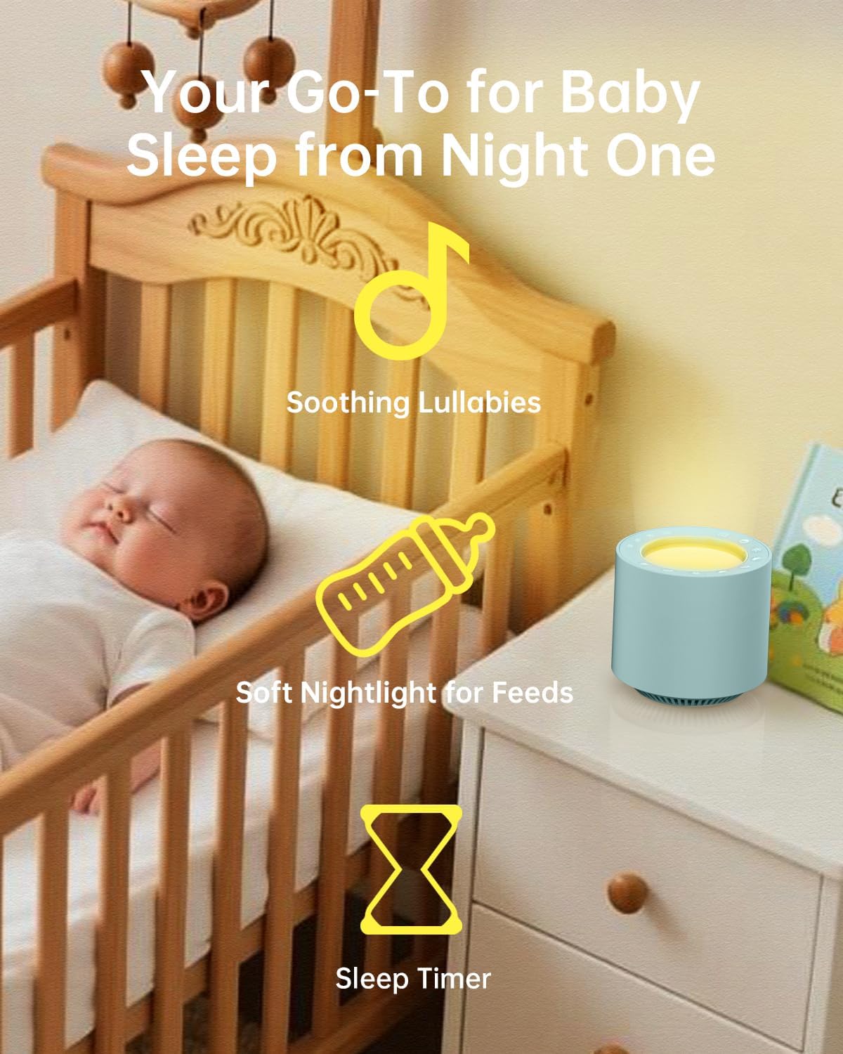 Red Light Therapy White Noise Sleep Sound Machine for Baby