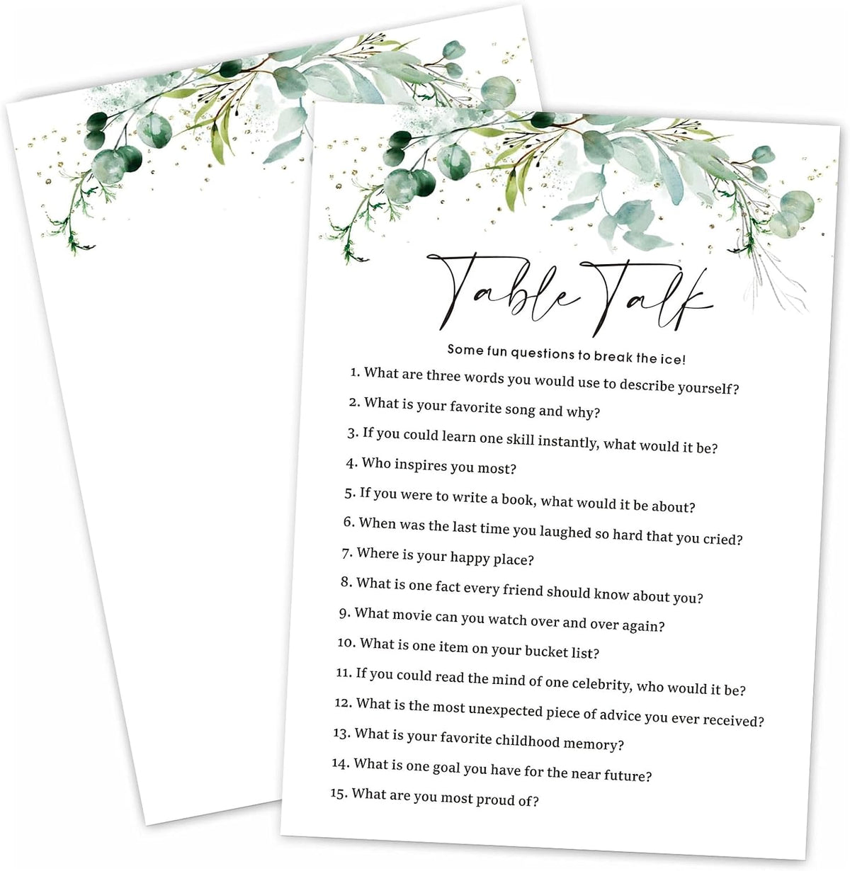 What’s on Your Phone Game Cards Set of 30, 5x7 in Icebreaker Bingo Cards, Greenery Office Team Games, Birthday Party Games for Adults, Back to School - 02