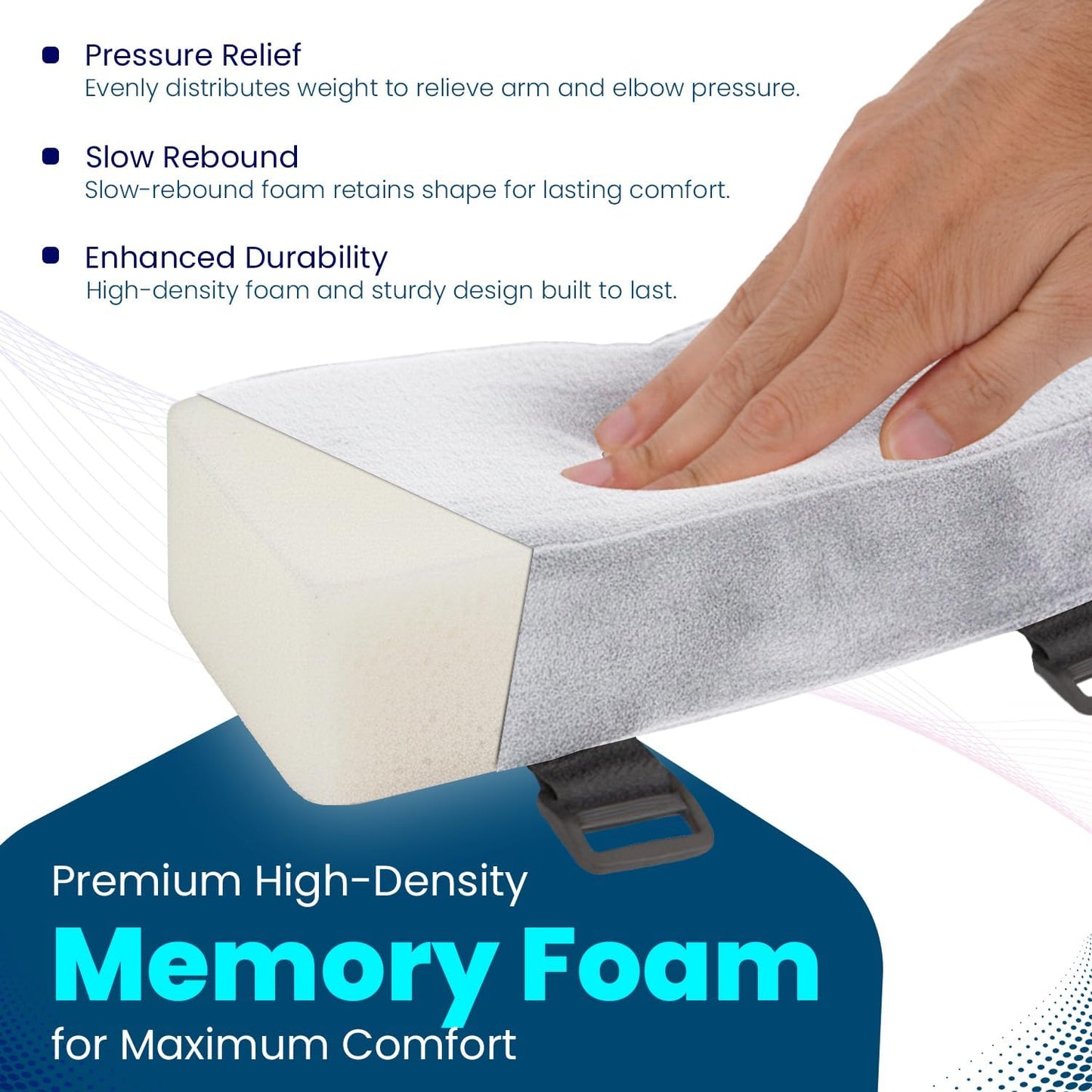Arm Rest Cushion - Set of 2 Office Chair Arm Pads for Elbow Pain Relief - Computer Office Chair Arm Covers for Comfortable Desk Setup