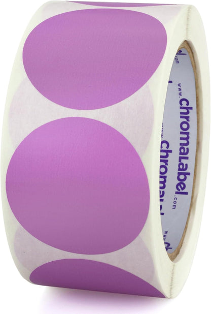 Fluorescent Green Dot Stickers, 2 Inch, 500/Roll | Writable Matte Paper Circle Stickers for Inventory, Classrooms, Offices, Retail, and Color Coding. Made in USA