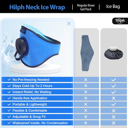 Hilph Refillable Neck Ice Pack, Wearable Neck Ice Bag, 2 Hours Long Lasting