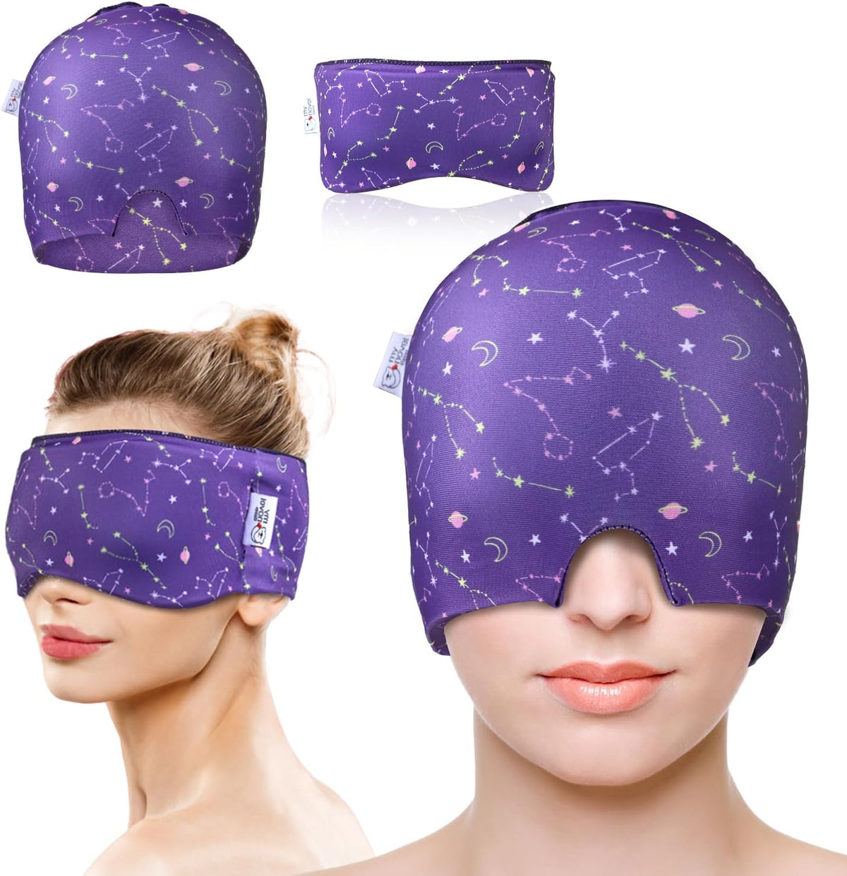 my novel things Migraine Relief Cap, Ice Headache Relief Mask Cold Cap Set