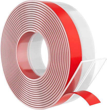 Elvone Weather Stripping Door Seal for Door Frames, 20 Ft x 1 in, Clear | Self-adhesive flexible silicone seal tape for door frame gaps and window gaps. block drafts, dust, and noise