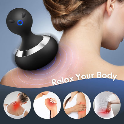 Cordless Electric Handheld Massage Ball, Rechargeable Body Neck Massage Tool, Black