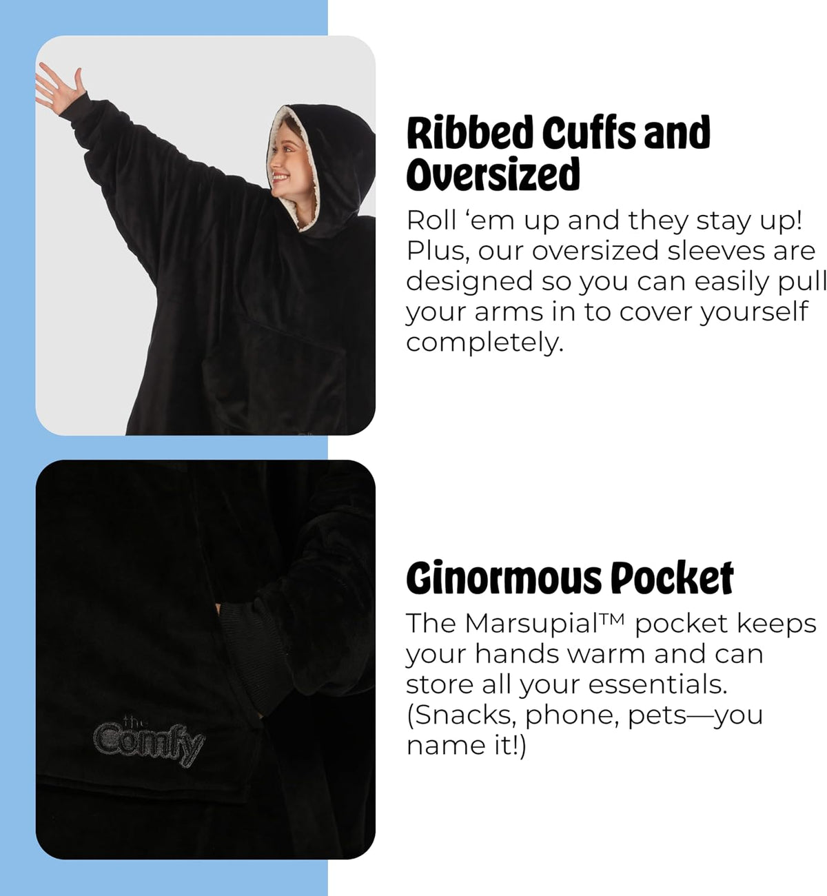 THE COMFY Original | Shark Tank | Patented | Sherpa Wearable Blanket Hoodie