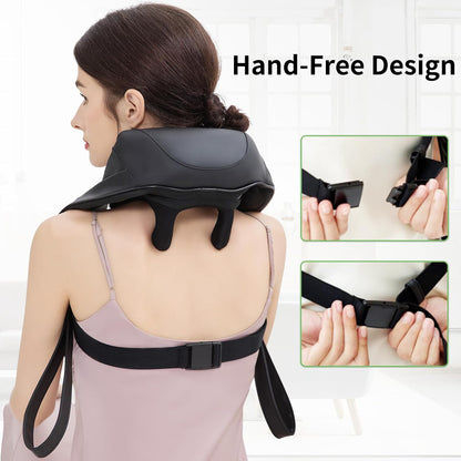 Shiatsu Back and Neck Massager, Cordless Shoulder Massager with Heat, Electric Deep Tissue 3D Kneading Massage Pillow for Shoulder, Leg, Body Muscle Pain Relief, Gifts for Men Women
