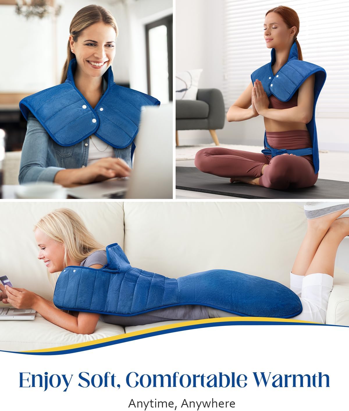 Heating Pad for Neck Shoulders and Back, Weighted Electric Heat Pad for Full Body Relax, 22" x 37" Large Heated Pad 6 Heat Levels 4 Auto-Off, Fathers Day Dad Gifts Birthday Gifts for Women Men Husband