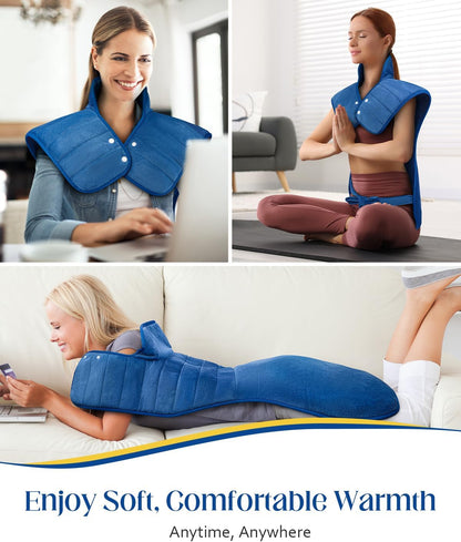 Heating Pad for Neck Shoulders and Back, Weighted Electric Heat Pad for Full Body Relax, 22" x 37" Large Heated Pad 6 Heat Levels 4 Auto-Off, Fathers Day Dad Gifts Birthday Gifts for Women Men Husband