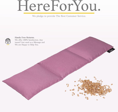 Qomfor - Microwavable Heating Pad - Mauve - 3-Chamber Design Heat Pack - Therapeutic Heat Wrap for Neck, Shoulders & Period Cramps Pain Relief - Reusable Hot/Cold Therapy Bag