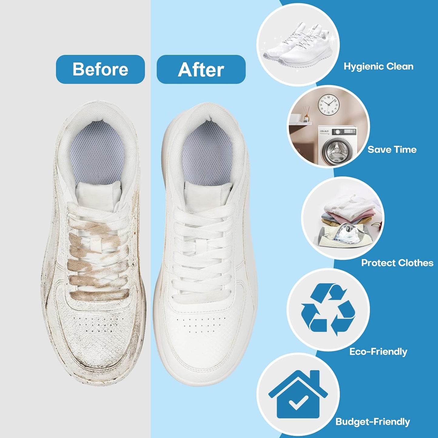 Shoe Washing Machine Bag: Laundry Shoe Bag for Washer and Dryer - 2pc Reusable Shoe Cleaning Bag for Sneaker Tennis Shoes Unstain Cleaner Kit (Yellow 2pcs)