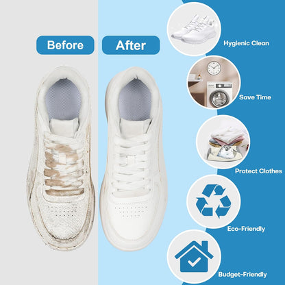 Shoe Washing Machine Bag: Laundry Shoe Bag for Washer and Dryer - 2pc Reusable Shoe Cleaning Bag for Sneaker Tennis Shoes Unstain Cleaner Kit (Yellow 2pcs)