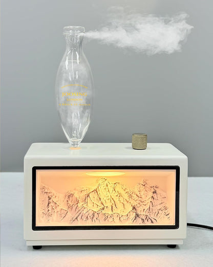 Glass Essential Oil Diffuser with Natural Wood Base, Waterless Aromatherapy Diffusers with Bulb, 3 Color Light Aroma Nebulizer for Home Office Bedroom Yoga | A Gift of Fragrance