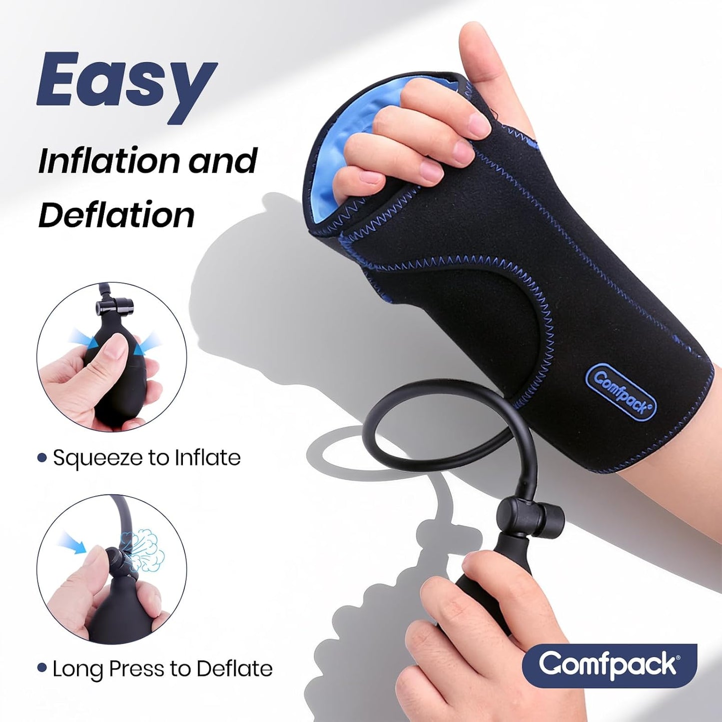 Compression Ankle Ice Pack Wrap for Foot Pain Relief | Ankle Support Brace with 2 Hot Cold Packs for Injuries, Plantar Fasciitis, Sprain & Fracture, Achilles Tendonitis, Surgery