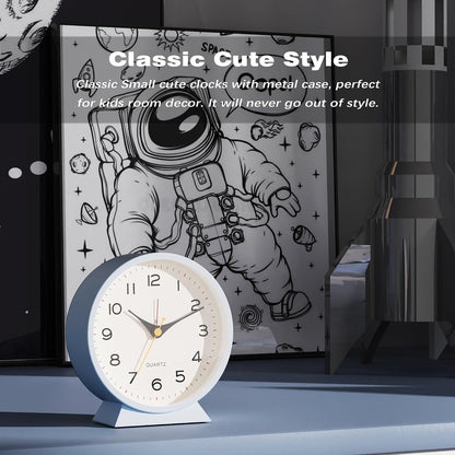 AYRELY® 4.5" Analog Alarm Clock, Small Retro Desk Clock and Table Clock