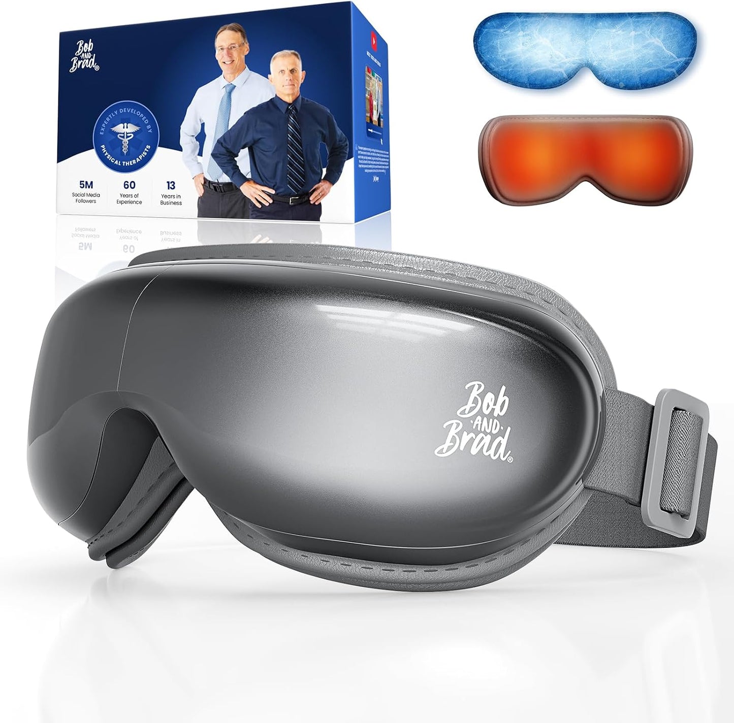 BOB AND BRAD Eye Massager with Heat and Cooling, FSA Eligible HSA Birthday Gifts for Women Men, Heated Eye Massager for Migraine, Heated Eye Mask for Dry Eye Head Tension and Stress Relief