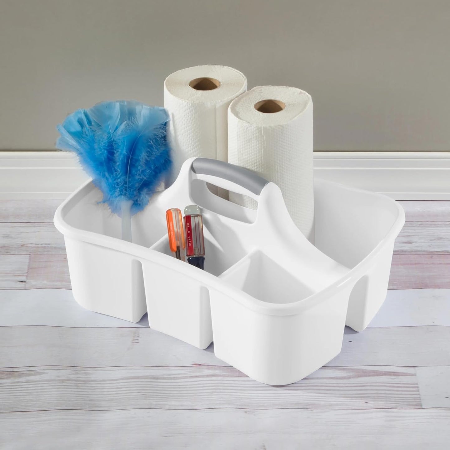 Caddy, Easy Carry, Handy Plastic Utility Storage, White