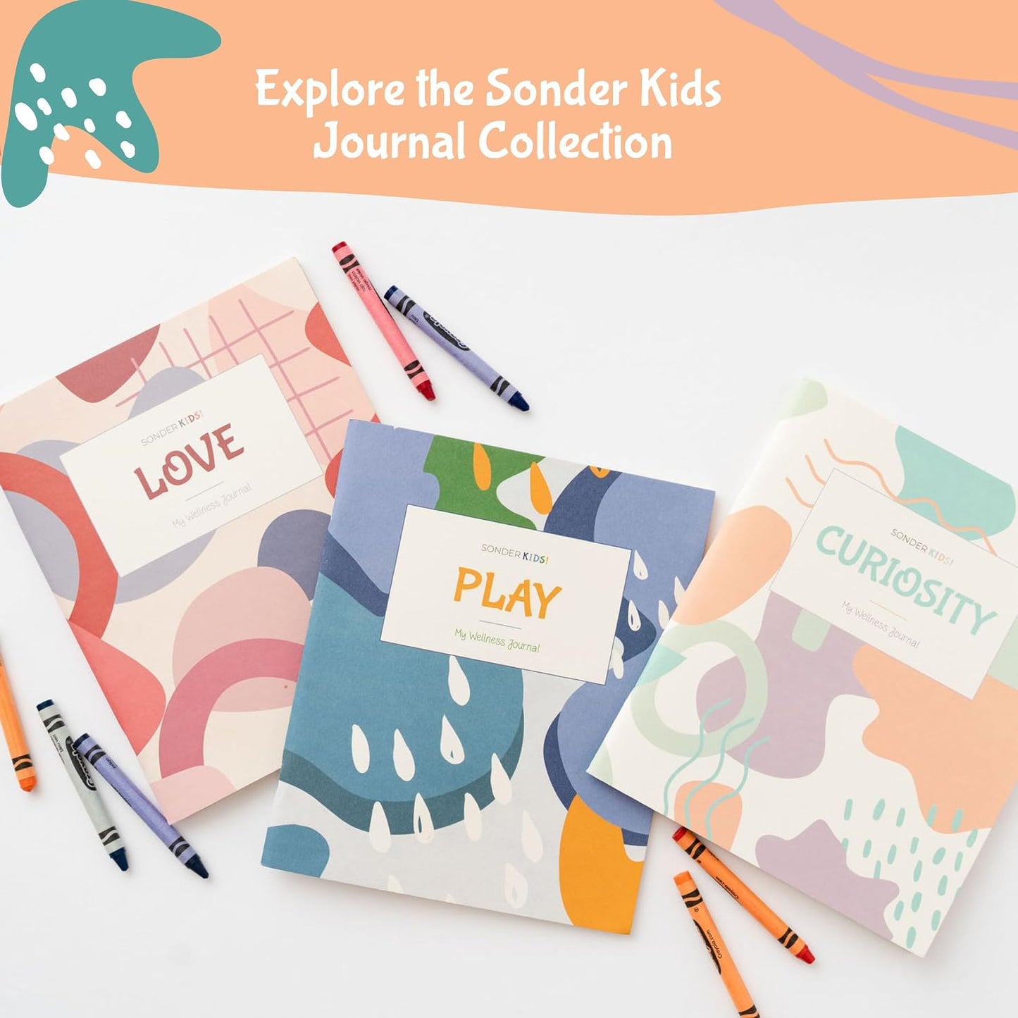 Sonder Kids Wellness Gratitude Journal - Kids Journal for Girls and Boys, Hands-On Activities like Crosswords, Coloring and Nature Prompts, Undated, Ages 6-12, 56 pages