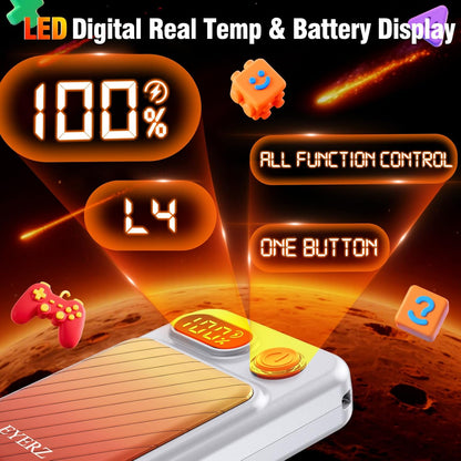 Electric Hand Warmers Rechargeable 2 Pack, Magnetic AI Hand Warmers with LED Display & 4 Levels, Portable Pocket Heater, Gifts for Christmas, Camping, Golf, Raynauds, Hunting, Women & Men