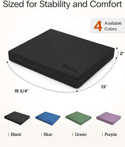 StrongTek Foam Balance Pad, High-Density TPE, 15.8 x 13 x 2 in, Non-Slip | Water-Resistant, Supportive Cushioning, Kneeling Support, Core Strength and Stability Training, Physical Therapy and Yoga